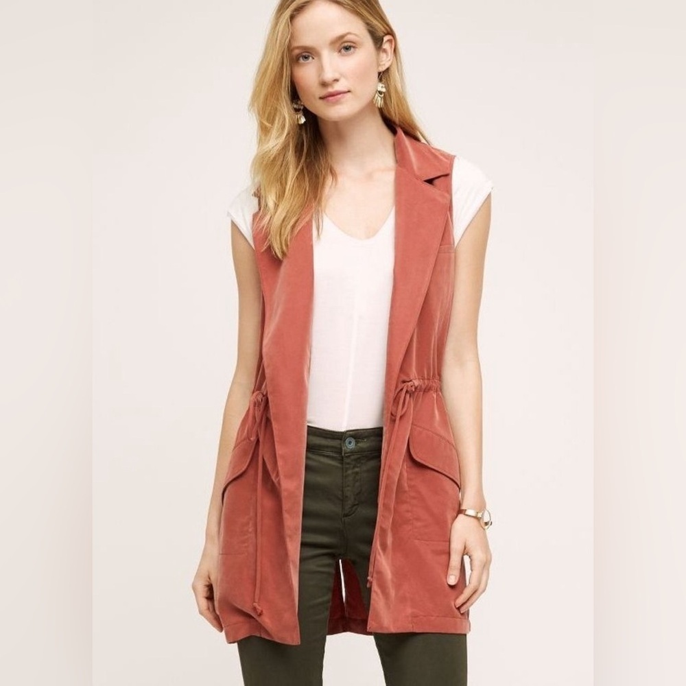 Anthropologie Old Town Utility Vest by Elevenses Terracotta